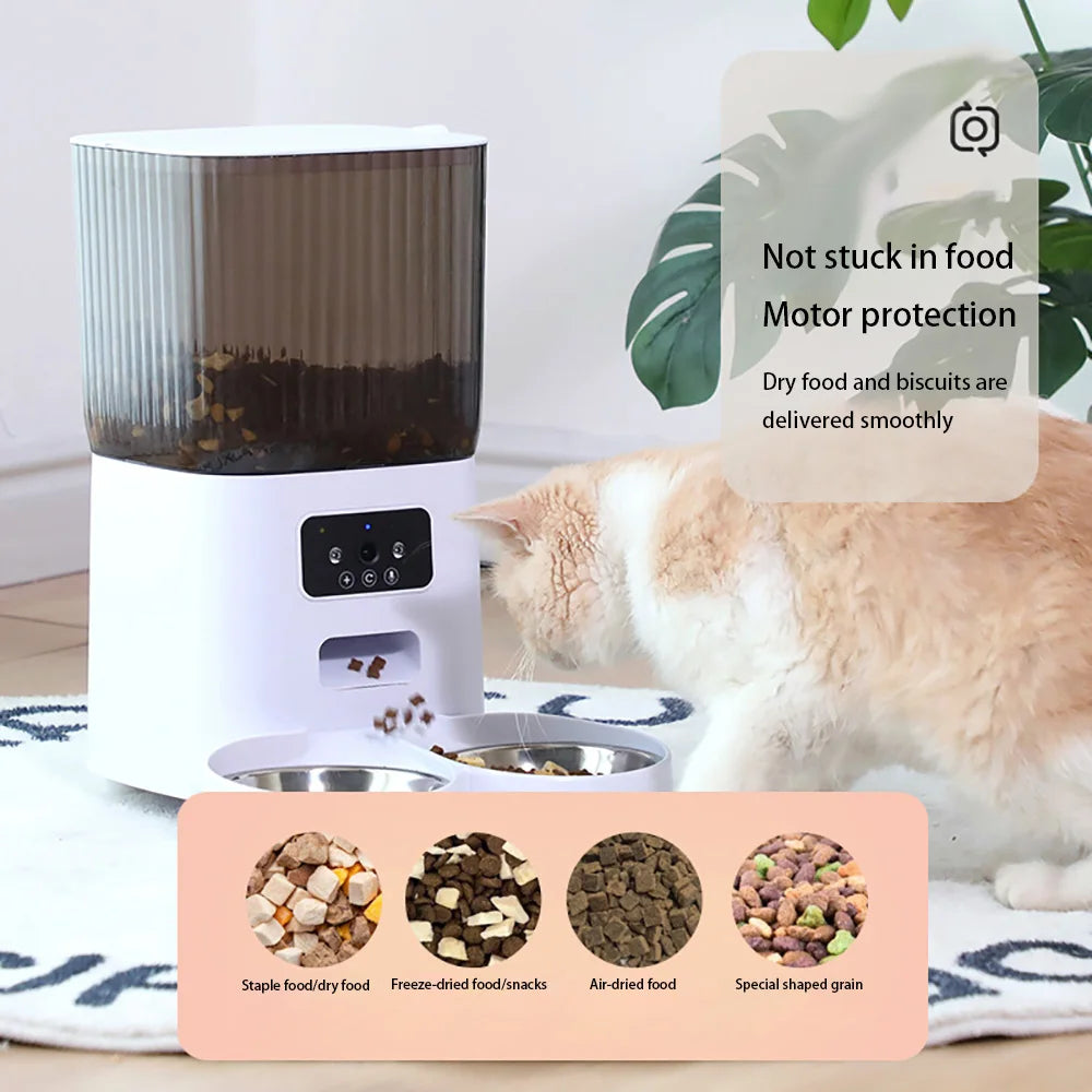 Amazing Double Bowl Smart Automatic Feeder With Camera 5L