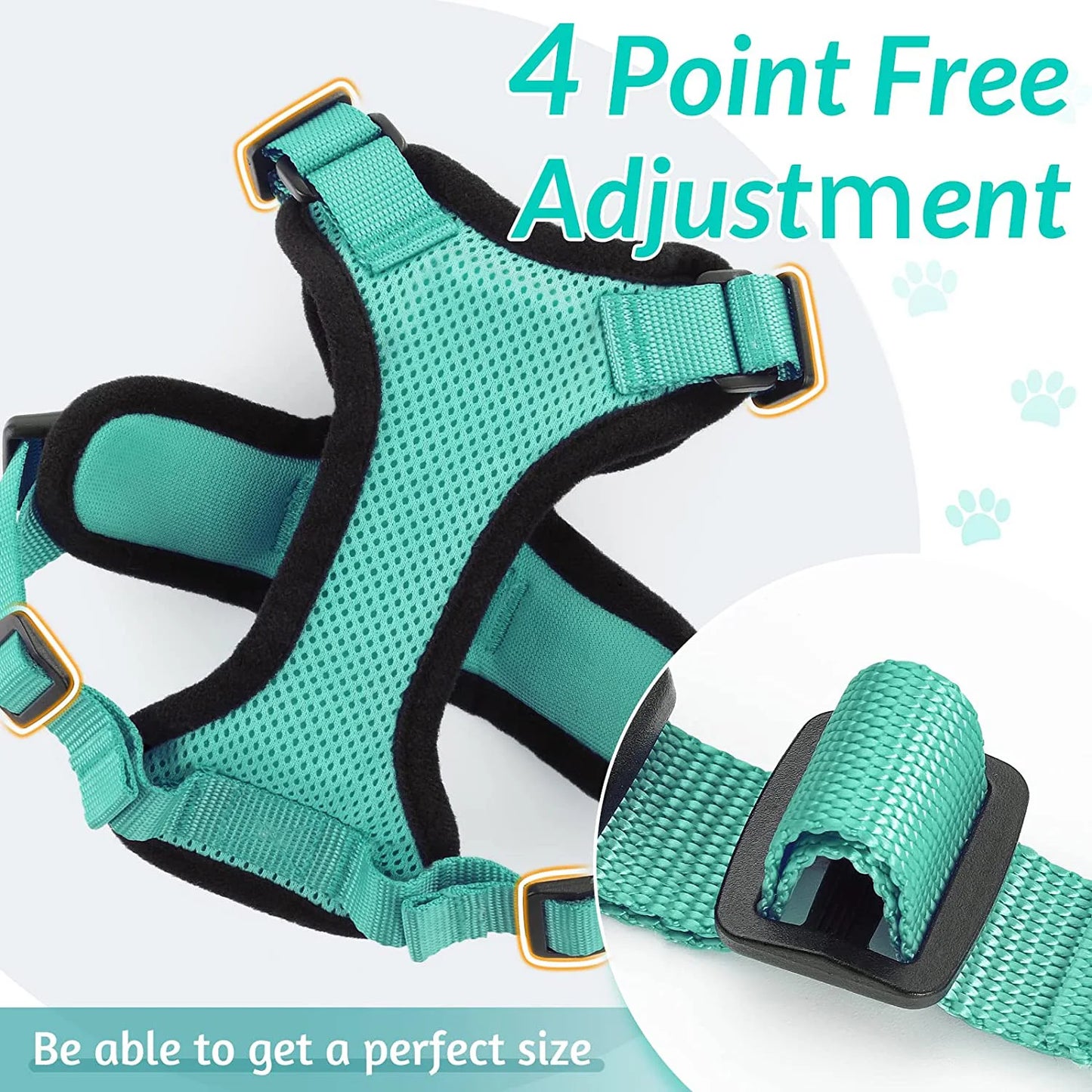 Escape Proof Soft Adjustable Vest Harnesses