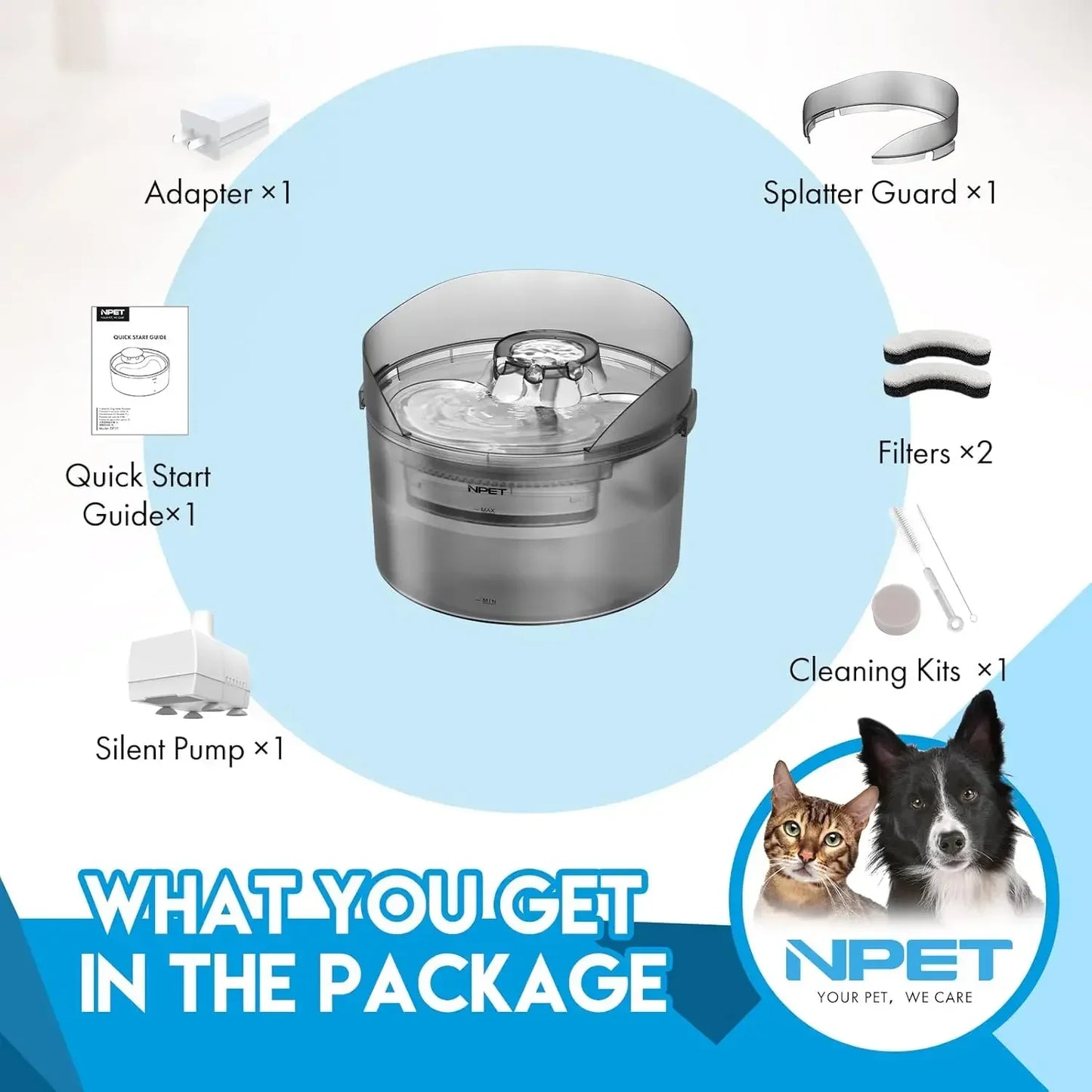 Automatic Dog Water Dispenser with Splatter Guard