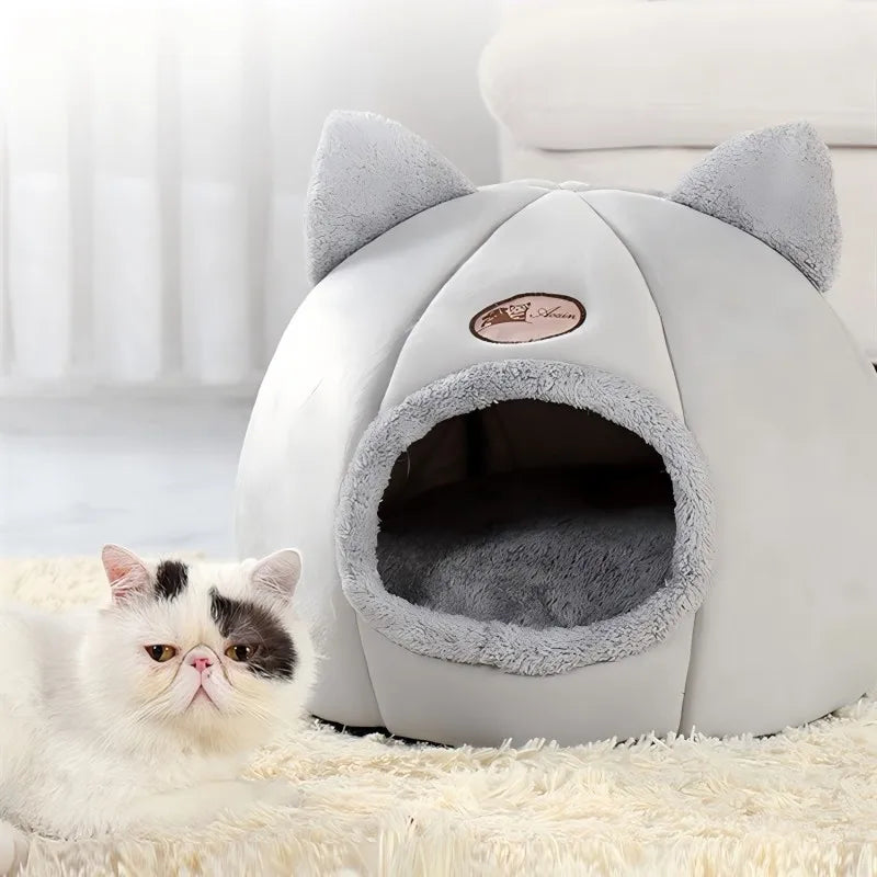 Warm & Comfortable Cat & Small Dog Covered Bed thats light and portable too