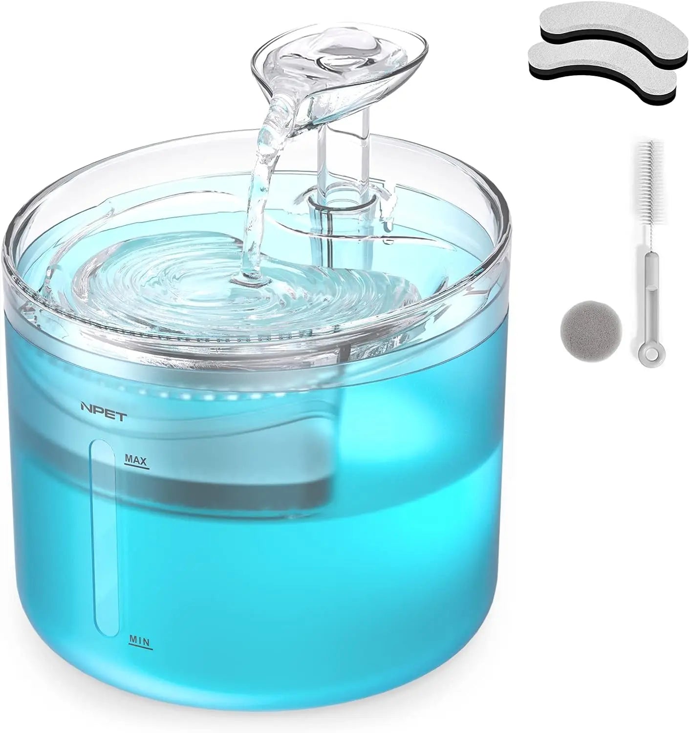 1.6L Automatic Pet Fountain Water Dispenser with 2 Flow Modes